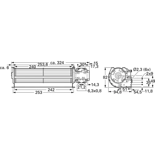 AC-Querstromgebläse, 230 V, 190 m³/h, 832 Neu Im Sortiment