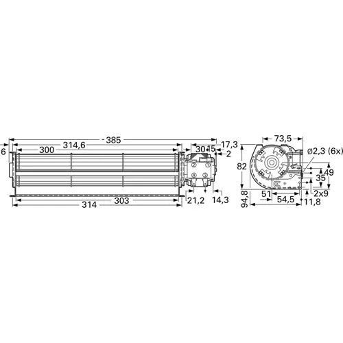 Sonderangebot AC-Querstromgebläse, 230 V, 240 m³/h, 832