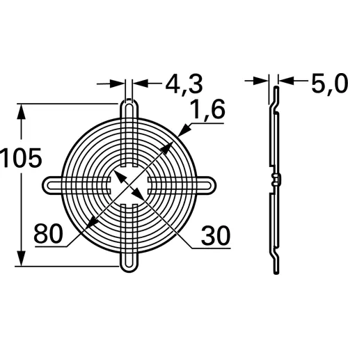 Metallschutzgitter, (L x B x H) 80 x 80 x 5 mm, ASEN 88001 Highlight