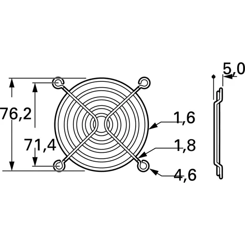 Metallschutzgitter, (L x B x H) 80 x 80 x 5.5 mm, FG80 Aktuell