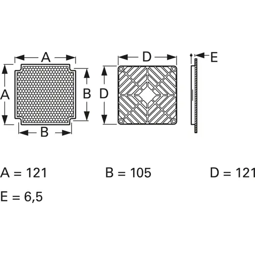 Gratis Versand EMV Schutzgitter, (L x B) 121 x 121 mm, EMVG120-SET