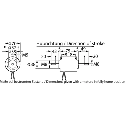 Hubmagnet, RM 070W-OBOO-F-24VDC 100% ED Markenware