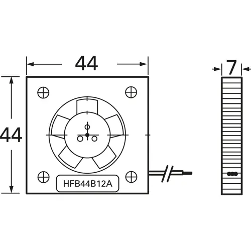 Kostenloser Rückversand CPU-Kühler, 12 V, Kugellager, 28 dB, (H x B x T) 7.5 x 44 x 44 mm, HFB44B12A + PAD