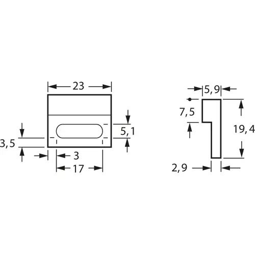 Magnet, AINiCo, (L x B x H) 23 x 19.4 x 5.9 mm, M05 Sofort Bestellen