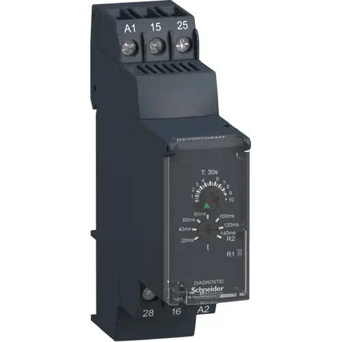 Zeitrelais, 0,3 bis 30 s, Stern-Dreieck Funktion, 2 Wechsler, 380-415 VAC, 8 A/250 VAC, RE22R2QEMT Saisonangebot