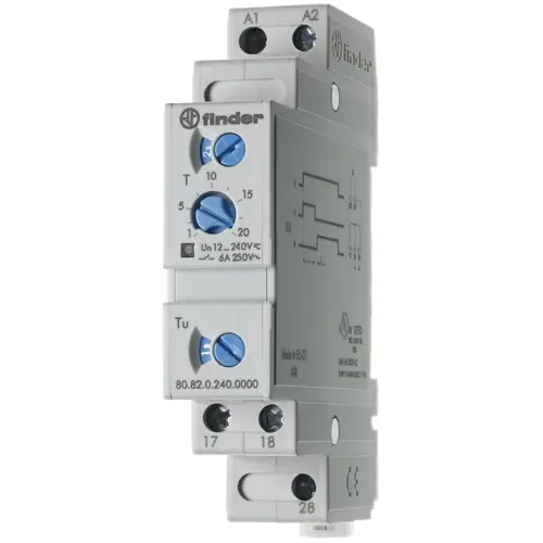 Sonderangebot Zeitrelais, 0,1 s bis 20 min, Stern-Dreieck Funktion, 2 Schließer, 24-240 V AC/DC, 6 A/250 VAC, 80.82.0.240.0000