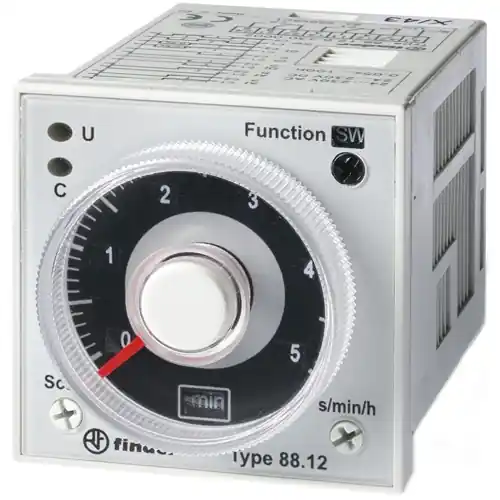 Neue Ware Multifunktions-Zeitrelais, 0,05 s bis 100 h, 6 Funktionen, 2 Wechsler, 24-230 V AC/DC, 8 A/250 VAC, 88.12.0.230.0002