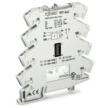 Letzte Chance Multifunktionsrelais, 0,01 s bis 100 h, 7 Funktionen, 1 Wechsler, 24 VDC, 6 A/250 VAC, 857-642