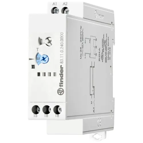 Nur Heute Zeitrelais, 0,05 s bis 240 h, einschaltverzögert, 1 Wechsler, 24-240 VDC, 16 A/250 VAC, 83.11.0.240.0000