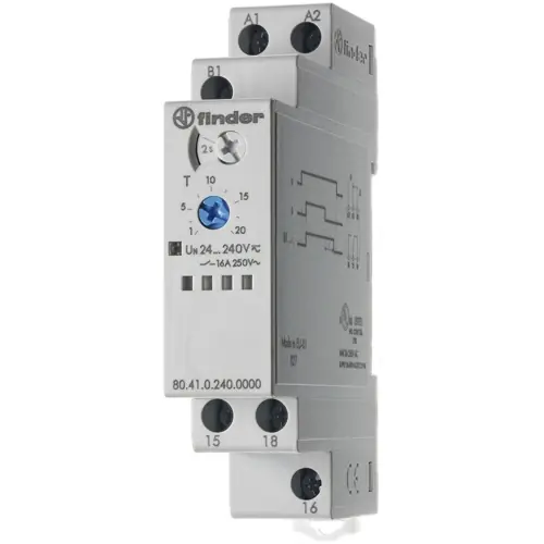 Letzte Chance Multifunktionsrelais, 0,1 s bis 24 h, ausschaltverzögert, 1 Wechsler, 24-240 VDC, 16 A/250 VAC, 80.41.0.240.0000