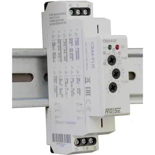 Ausverkauf Multifunktionsrelais, 0,1 s bis 10 Tage, 10 Funktionen, 1 Wechsler, 230 VAC, 4000 VA, CRM-91H/230
