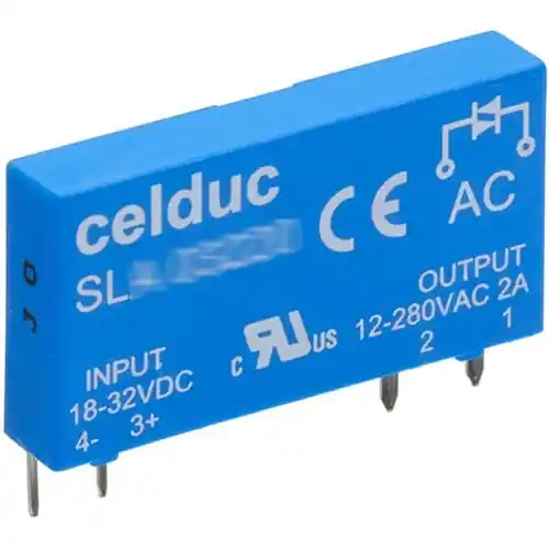 Halbleiterrelais, 18-32 VDC, AC ein/aus Zufällig, 12-280 VAC, 2 A, Leiterplattenmontage, SLA03220L Solange Der Vorrat Reicht
