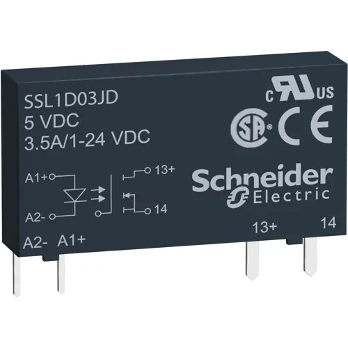 Halbleiterrelais, 15-30 VDC, DC-Schaltung, 1-24 VDC, 3.5 A, Leiterplattenmontage, SSL1D03BD Markenware