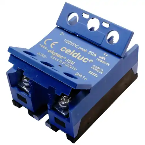 Halbleiterrelais, 3,5-32 VDC, DC ein/aus, 5-40 VDC, 20 A, Schraubmontage, SOM02060 Neu Im Sortiment