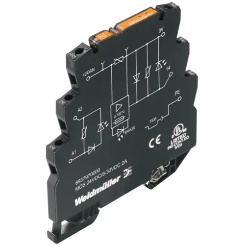 Zertifiziert Halbleiterrelais, 24 VDC, 8-30 VDC, 2 A, DIN-Schiene, 8937970000