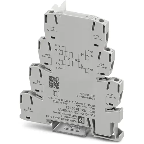 Halbleiterrelais, 9,6-14,4 VDC, sofortiges schalten, 12-300 VDC, 1 A, DIN-Schiene, 2980665 Preis Gesenkt