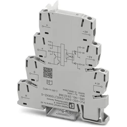 Ausverkauf Halbleiterrelais, 19,2-28,8 VDC, sofortiges schalten, 14-30 VDC, 50 mA, DIN-Schiene, 2902968
