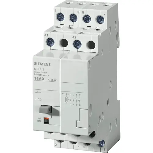 Aktuell Fernschalter, 4 Schließer, 24 VAC, 16 A, 230 V, 2000 W, 5TT4104-2