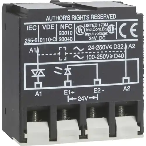 Markenprodukt Schnittstellenmodul, 24 VDC/250 VAC für LC1D09/D115, LA4DWB