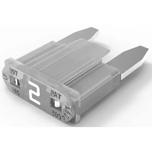 Günstig KFZ-Flachsicherung, 2 A, 58 V, grau, (L x B x H) 10.9 x 3.8 x 8.8 mm, 0997002.WXN