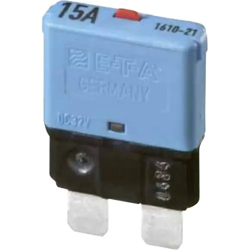 Aktuell Kfz-Sicherungsautomat, 5 A, 28 V, hellbraun, (L x B x H) 20 x 6 x 34.9 mm, 1610-21-5A