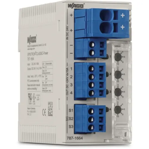 Meistverkauft Schutzschalter, elektronisch, 4-polig, T-Charakteristik, 10 A, 24 V (DC), Push-in, DIN-Schiene, IP20, 787-1664