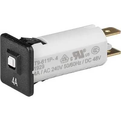 Schutzschalter, thermisch, 1-polig, T-Charakteristik, 12 A, 48 V (DC), 240 V (AC), Flachstecker 6,3 x 0,8 mm, Snap-in, IP40, 4404.0005 Nur Für Kurze Zeit