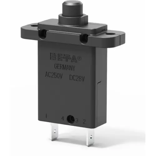 Schutzschalter, thermisch, 1-polig, 6 A, 28 V (DC), 250 V (AC), Flachstecker 6,3 x 0,8 mm, Flanschmontage, IP40, 2-5000-P10-H-6A Garantierte Lieferung