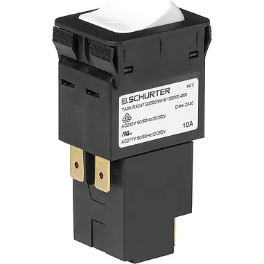 Schutzschalter, thermisch, 2-polig, F-Charakteristik, 16 A, 60 V (DC), 240 V (AC), Flachstecker 6,3 x 0,8 mm, Snap-in, IP40, 3-150-713 Kostenloser Rückversand