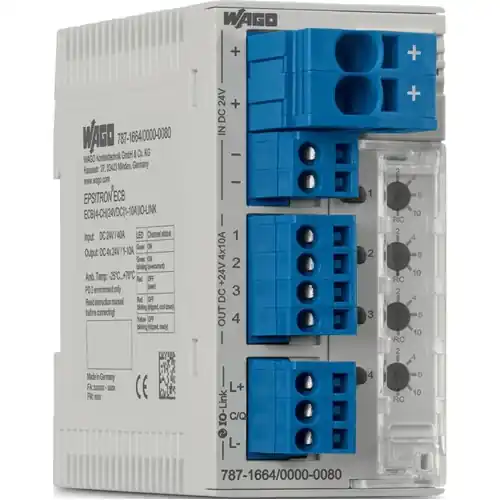Kracherpreis Schutzschalter, elektronisch, 4-polig, 10 A, 24 V (DC), Push-in, DIN-Schiene, IP20, 787-1664/000-080