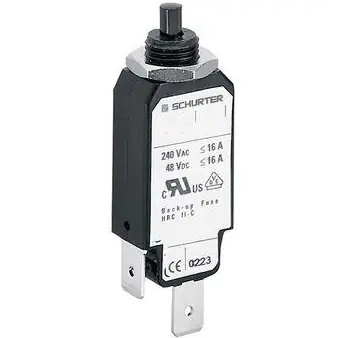 Super-Preis Schutzschalter, 1-polig, T-Charakteristik, 6 A, 48 V (DC), 240 V (AC), Flachstecker 6,3 x 0,8 mm, Gewindebefestigung, IP40, 4400.0050