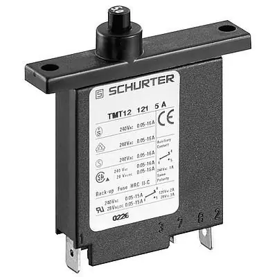 Schutzschalter, 1-polig, F-Charakteristik, 1 A, 28 V (DC), 240 V (AC), Flachstecker 6,3 x 0,8 mm, Montageflansch, IP40, 4410.0552 Versand Am Gleichen Tag