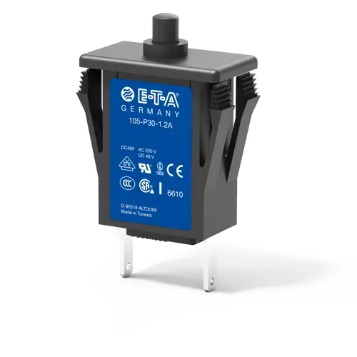 Schutzschalter, thermisch, 1-polig, 0.4 A, 48 V (DC), 240 V (AC), Flachstecker 6,3 x 0,8 mm, Snap-in, IP40, 105-P10-0,4A Direkt Vom Hersteller
