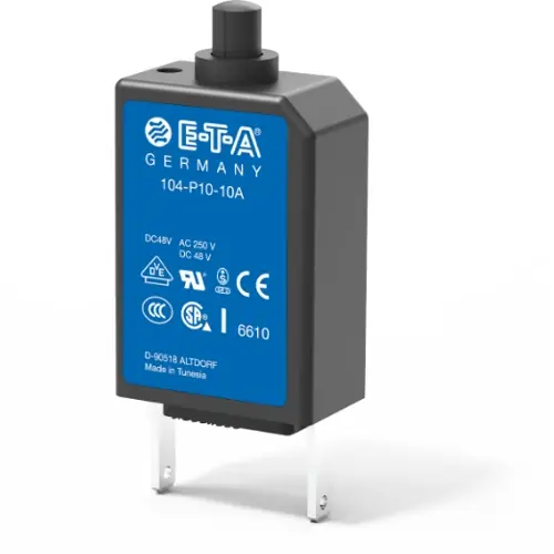 Schutzschalter, thermisch, 1-polig, 1.2 A, 48 V (DC), 240 V (AC), Flachstecker 6,3 x 0,8 mm, Leiterplattenmontage, IP40, 104-P10-1,2A Kostenloser Versand