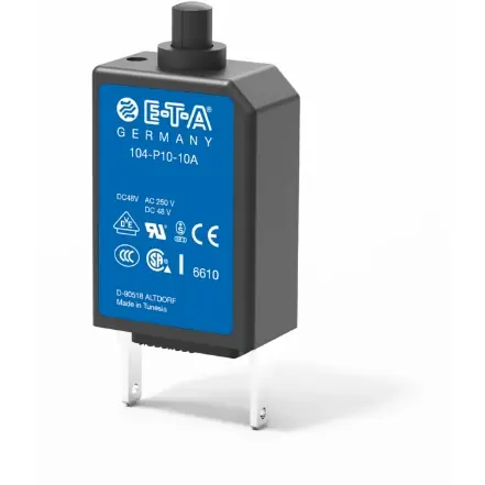 Schutzschalter, thermisch, 1-polig, 1.8 A, 48 V (DC), 240 V (AC), Flachstecker 2,8 x 0,8 mm, Leiterplattenmontage, IP40, 104-P30-1,8A Günstig