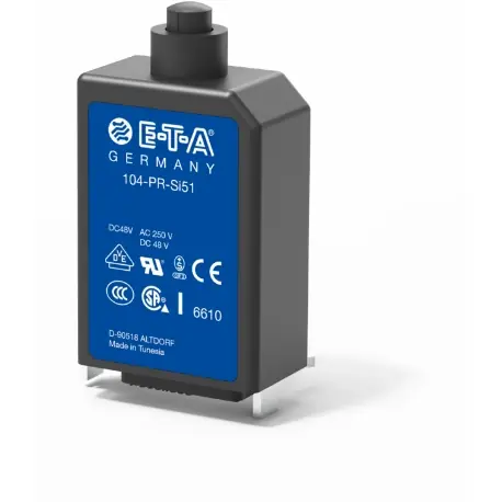 Begrenztes Angebot Schutzschalter, thermisch, 1-polig, 0.5 A, 48 V (DC), 240 V (AC), Lötstifte, Leiterplattenmontage, IP40, 104-PR3-0,5A