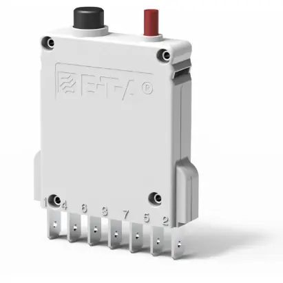 Jetzt Kaufen Schutzschalter, thermisch-magnetisch, 1-polig, 8 A, 65 V (DC), 240 V (AC), Flachstecker 6,3 x 0,8 mm, Stecksockelmontage, IP40, 3600-P10-SI-8A