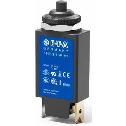 Schutzschalter, thermisch, 1-polig, 9 A, 48 V (DC), 240 V (AC), Flachstecker 6,3 x 0,8 mm, Panelmontage, IP40, 1140-G011-P1M1-9A Günstig