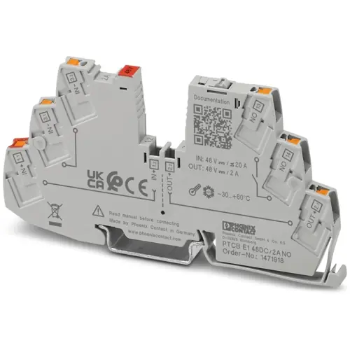 Markenware Geräteschutzschalter, elektronisch, 1-polig, 2 A, 48 V (DC), Push-in, DIN-Schiene, IP20, 1471918