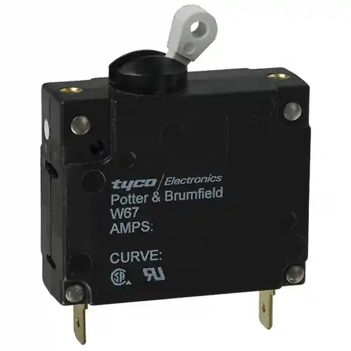 Preisknaller Schutzschalter, magnetisch, 1-polig, 15 A, 32 V (DC), 415 V (AC), Flachstecker 6,35 mm, Gewindebefestigung, 5-1393252-6