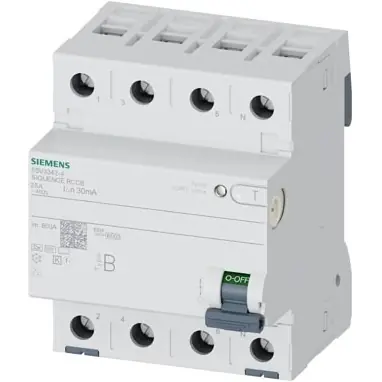 Preisknaller Fehlerstromschutzschalter, 4-polig, 80 A, 30 mA, Typ B, 400 V, 5SV3347-4