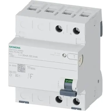 Fehlerstromschutzschalter, 2-polig, 40 A, 30 mA, Typ A, 230 V, 5SV3324-6KK60 Markenware