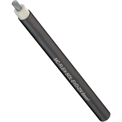 Knallerangebot Polyolefin-Photovoltaik-Kabel, halogenfrei, Cableline, 6,0 mm², 78 x 0,3 mm, schwarz, Außen-Ø 6,97 mm, 62.7436-91021