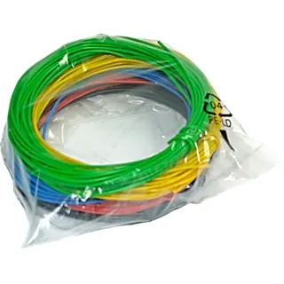 Online Kaufen PVC-Drähte Sortiment, 5 Farben á 5 Meter, Yv, 1 x 0,8 mm, schwarz/rot/blau/gelb/grün, Außen-Ø 1,4 mm, BYB-5-92F353
