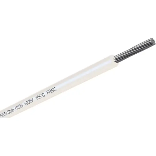 mPPE-Schaltlitze, halogenfrei, UL-Style 11029, 0,56 mm², AWG 18, 7 x 0,32 mm, weiß, Außen-Ø 1,65 mm, 098200701 Top-Preis