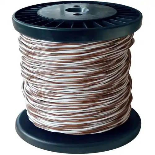 Solange Der Vorrat Reicht PVC-Schaltdraht, Yv, 2 x 0,6 mm, weiß/braun, Außen-Ø 1,1 mm, BYB-5-92F425