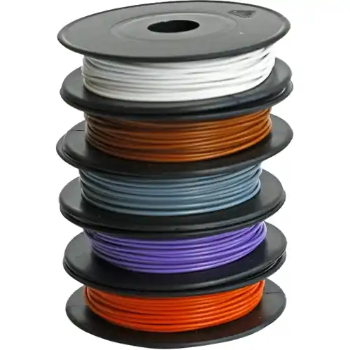 Schnäppchen PVC-Litze Sortiment, 5 Farben á 10 Meter, LiYv, 0,25 mm², 14 x 0,15 mm, Außen-Ø 1,3 mm, BYB-5-92F536