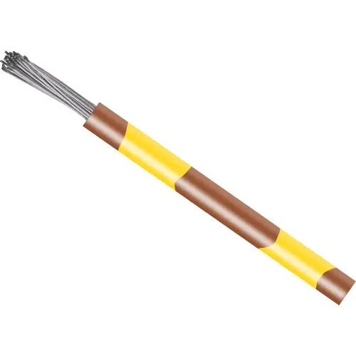 Solange Der Vorrat Reicht PVC-Schaltlitze, hochflexibel, LiYv, 0,14 mm², 18 x 0,1 mm, braun/gelb, Außen-Ø 1,1 mm, BYB-5-92F5393