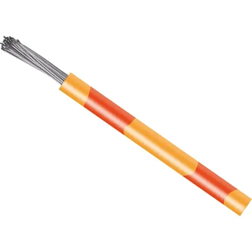 Neu PVC-Schaltlitze, hochflexibel, LiYv, 0,14 mm², 18 x 0,1 mm, orange/rot, Außen-Ø 1,1 mm, BYB-5-92F5397