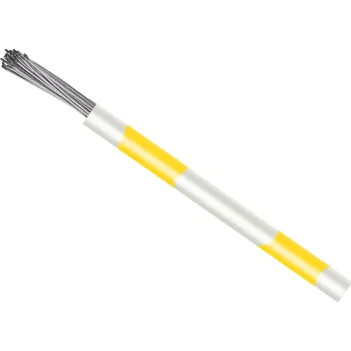 Kostenloser Versand PVC-Schaltlitze, hochflexibel, LiYv, 0,14 mm², 18 x 0,1 mm, weiß/gelb, Außen-Ø 1,1 mm, BYB-5-92F5399